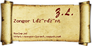 Zongor Lóránt névjegykártya